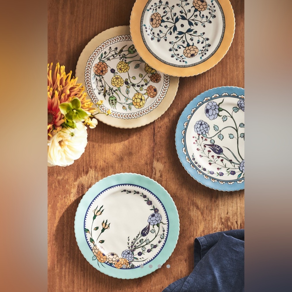 Kitchen Posy Dessert Plates, Set of 4